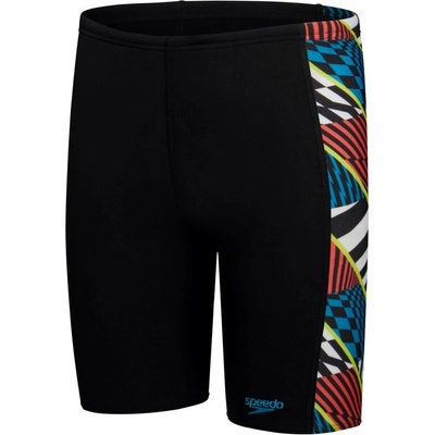 Speedo Chlapčenské plavky Digital Alover Panel Jammer čierna/červená