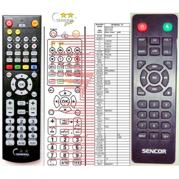GENERAL SENCOR SMC605 - съвместимо дистанционно управление на марката General (SMC605)