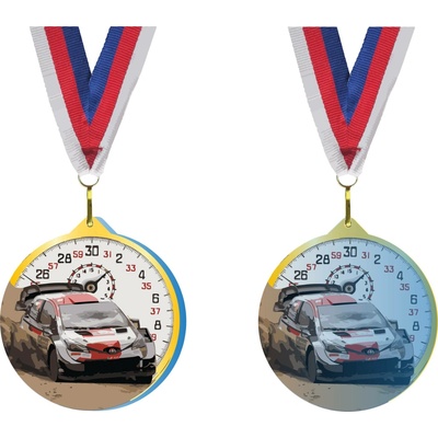 Akrylátová medaile Rallye Zlatá