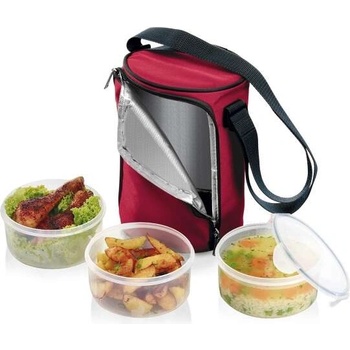 Tescoma Freshbox Контейнер за храна с 3 кутии за съхранение на храна, 1, 5 л, бордо (892211.00)