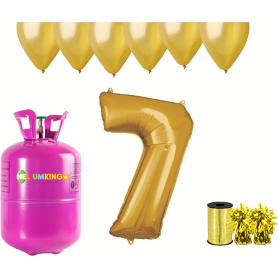HeliumKing Helium párty set na 7. narozeniny se zlatými balónky