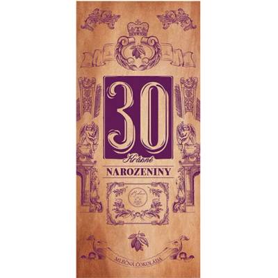 Bohemia Gifts & Cosmetics Mliečna čokoláda 100 g pre muža k 30. narodeninám (BC250233)