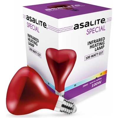 Asalite ASAL0069 Infračervená žiarovka E27 100 W G95 červená