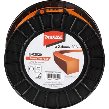 Makita найлонова линия Plus 2.4 mm, 206m, оранжева, квадратна E-02820 (E-02820)