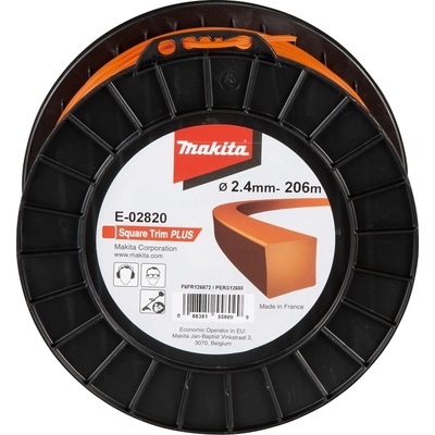 Makita найлонова линия Plus 2.4 mm, 206m, оранжева, квадратна E-02820 (E-02820)