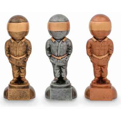 Trofej se symbolem motorismu výška 17 cm bronzová/zlatá