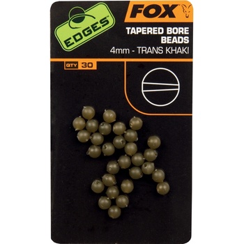 Fox Edges Korálky Tapered Bore Beads Trans Khaki 4mm 30ks