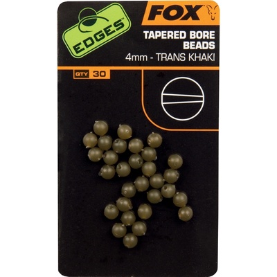 Fox Edges Korálky Tapered Bore Beads Trans Khaki 4mm 30ks