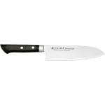 Satake Кухненски нож - SATAKE - Япония - стомана Aogami - форма на острието - Santoku - черна дръжка - 170mm