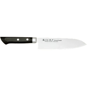 Satake Кухненски нож - SATAKE - Япония - стомана Aogami - форма на острието - Santoku - черна дръжка - 170mm