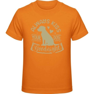 Premium tričko pro děti Design Always kiss your dog Oranžová
