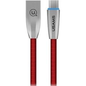 USAMS Кабел плетен U-Light 1, 2м, червен (Usa000375)
