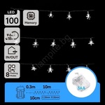 Aigostar - LED външна коледна гирлянда 100xLED/8 режима 3xAA 10 m IP44 студено бяла (AI2156)