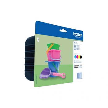 Brother LC-221 глава и патрон за мастиленоструен принтер 4 броя Оригинал Стандартен добив Черен, Синьо-зелен, Пурпурен, Жълт (LC221VALBP) (LC221VALBP)