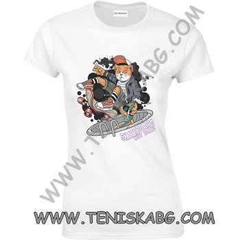 Image 1 of Fruit of the Loom Тениска - Cat skateboard