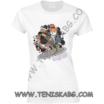 Fruit of the Loom Тениска - Cat skateboard