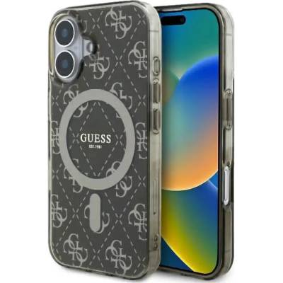 GUESS Калъф Guess IML 4G Background MagSafe iPhone 16 - кафяв (3666339301705)
