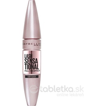 Maybelline Lash Sensational riasenka pre objem predĺženie a výživu mihalníc Very Black 9,5 ml