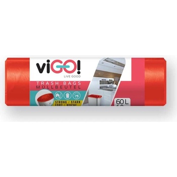 viGO! Pytle tříděný odpad LDPE 60l 30µm 10ks červené