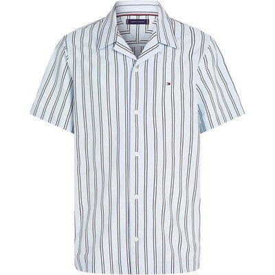 Tommy Hilfiger Риза с къс ръкав Tommy Hilfiger Men's Knitted Stripe Short Sleeve Shirt - Breezy Blue