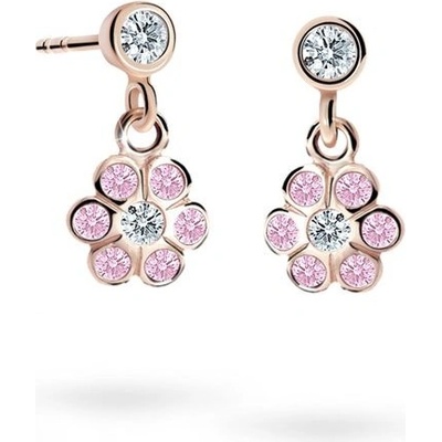 Danfil detské náušnice kvetiny C1737 zo ružového zlata pink puzeta