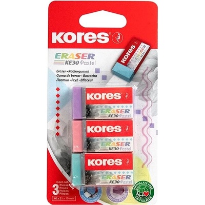 KORES KE30 40 × 21 × 10 mm, farebný mix pastel – balenie 3 ks