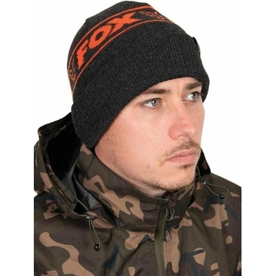 FOX čepice zimní collection beanie hat Black & Orange CHH019