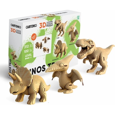 Cartonic 3D puzzle DINOS TRIO 3v1, 312 ks