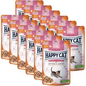 Happy Cat Консерва Котенце & Юниор Земна Патица 12 x 85 г