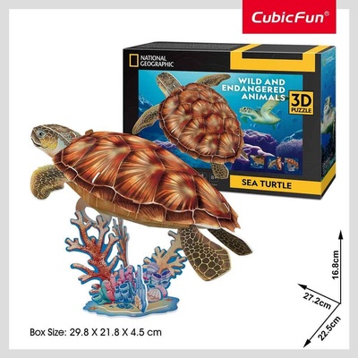 CubicFun Пъзел 3D National Geographic Морска Костенурка 31ч (1009235F)