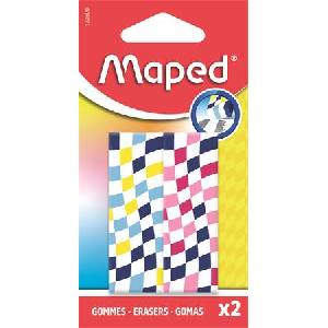 Maped Ластик с шашка, MAPED Checkerboards", смесени шарки, 2 бр. 123500 (123500)