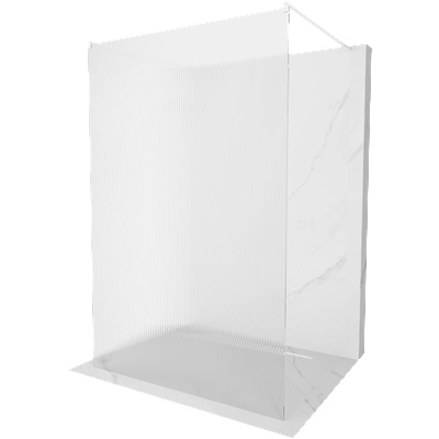 Mexen Kioto свободностояща параван за душ 110 x 200 см, релефен 8 мм, бял - 800-110-002-20-09 (800-110-002-20-09)