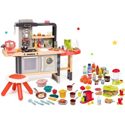 Smoby Set reštaurácia s elektronickou kuchynkou Chef Corner Restaurant a vaflovač s mixérom, potravinami a riadom