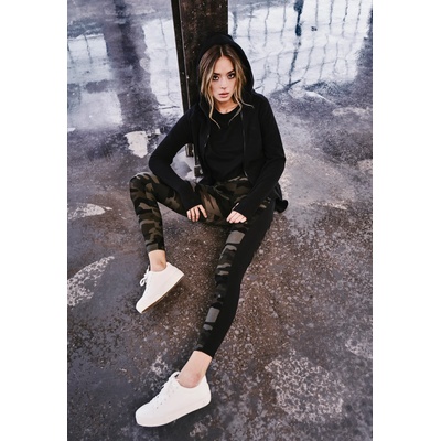 Urban Classics Дамски суичър в черно Urban Classics Ladies Polar Fleece Zip Hoody UB-TB1728-00007 - Черен, размер L