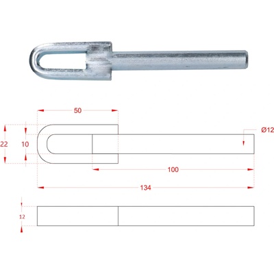 Kotvenie do betónu 135 x 22 mm, na vrták ø 12 mm, pozink