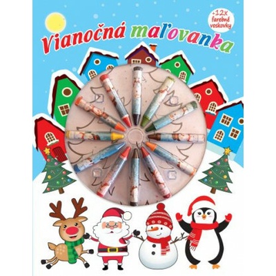 Vianočná maľovanka 12 farebných voskoviek