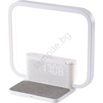 Immax 08994L - LED Димируема настолна лампа с будилник и зареждане 18W/230V бял (IM1368)