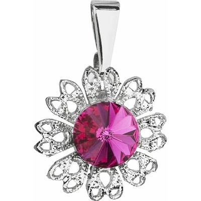 Evolution Group Trblietavý prívesok s kryštálom Swarovski Kvetina 54032.3 fuchsia