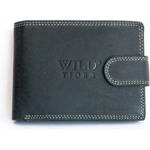Wild Velmi tmavě šedá kožená peněženka Tiger