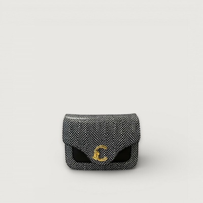 C-ME ELAPHE DOTS PRINT BIMATERIAL crossbody kabelka Noir E1U4I150101001TU