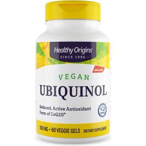 Healthy Origins Убиквинол 100 mg (веган формула) 60 софтгел капсули | Healthy Origins (37130 HO)