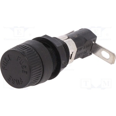 LITTELFUSE 03450623H Zásuvka; 5x20mm; 16A; 250V; na panel; Výv: úhlové; Otv: Ø12,7mm