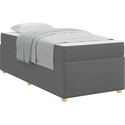 zahrada-XL 3399336 Rám postele s matrací Tmavě šedá textil