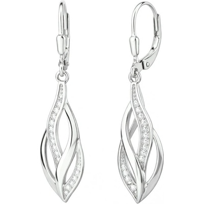 GRACE Silver Jewellery Stříbrné visací náušnice se zirkony Céline stříbro 925/1000 E-1510-MHT-3398/347 Stříbrná