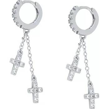 DELIS Дълги обеци, сребро от проба 925, jw1067, кръстовиден модел, родиево покритие (jw1067)