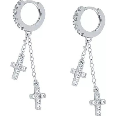 DELIS Дълги обеци, сребро от проба 925, jw1067, кръстовиден модел, родиево покритие (jw1067)