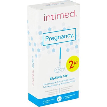Intimed Pregnancy hCG DipStick těhotenský test pro domácí použití s kalíšky 2 ks