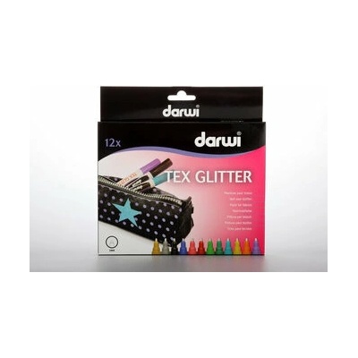 Darwi Tex glitter fixky na textil súprava 12 x 6 ml
