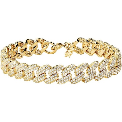 Michael Kors Luxusný pozlátený náramok so zirkónmi Statement Link MKC1427AN710