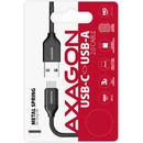 USB kabely Axagon BUCM-AM20SB USB-C USB-A, 3A, opletený, 2m, černý